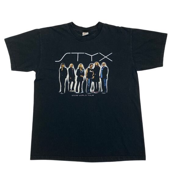 STYX 2006 World Tour T Shirt Size Large Band Merch TOMMY SHAW JAMES YOUNG GOOD - Picture 1 of 9